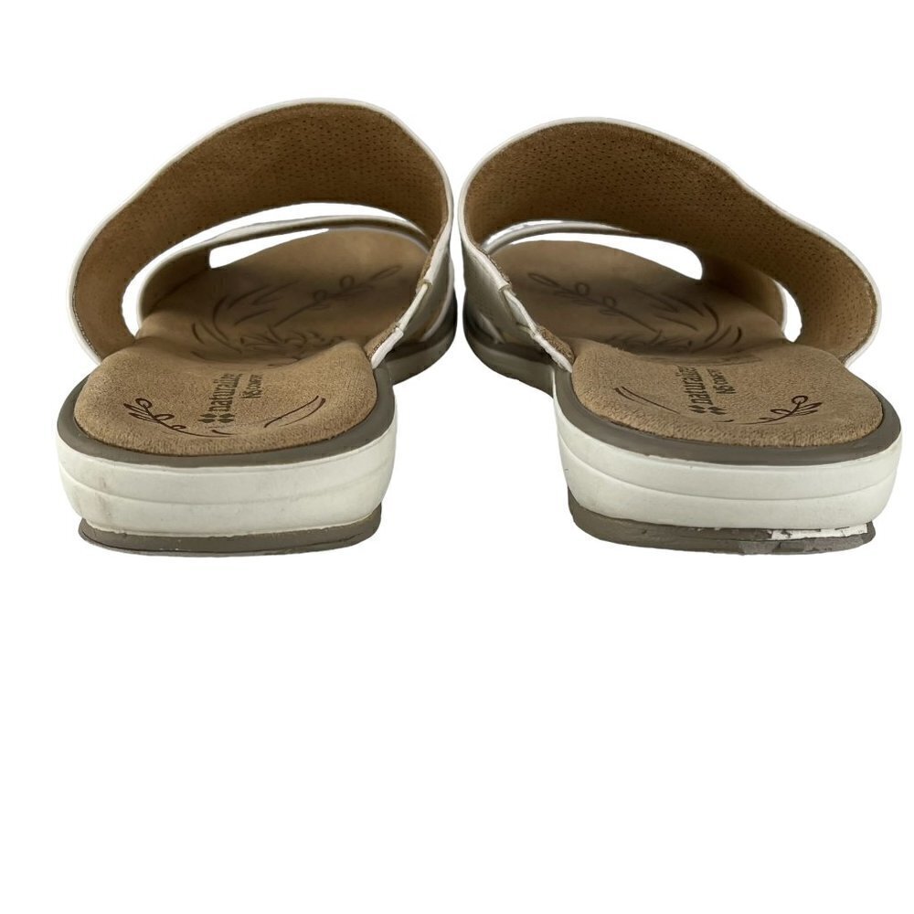 NATURALIZER N5 Comfort White Leather Women's Sandals Open-Toe Flexible Sole - Picture 4 of 13